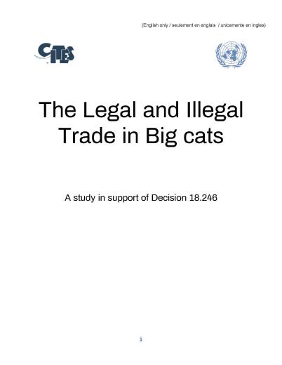 cover of The Legal and Illegal Trade in Big cats